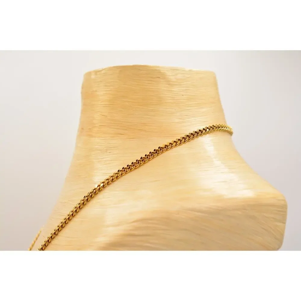 Kalifornia Lion Pendant Necklace Gold Tone Cuban Chain Signed Unisex 9J